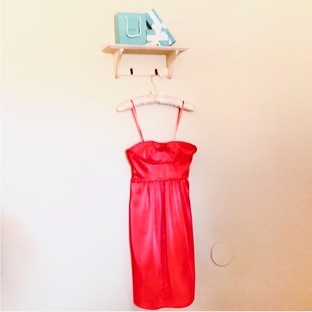 BCBG Strapless Pink Satin Dress • Quality Made